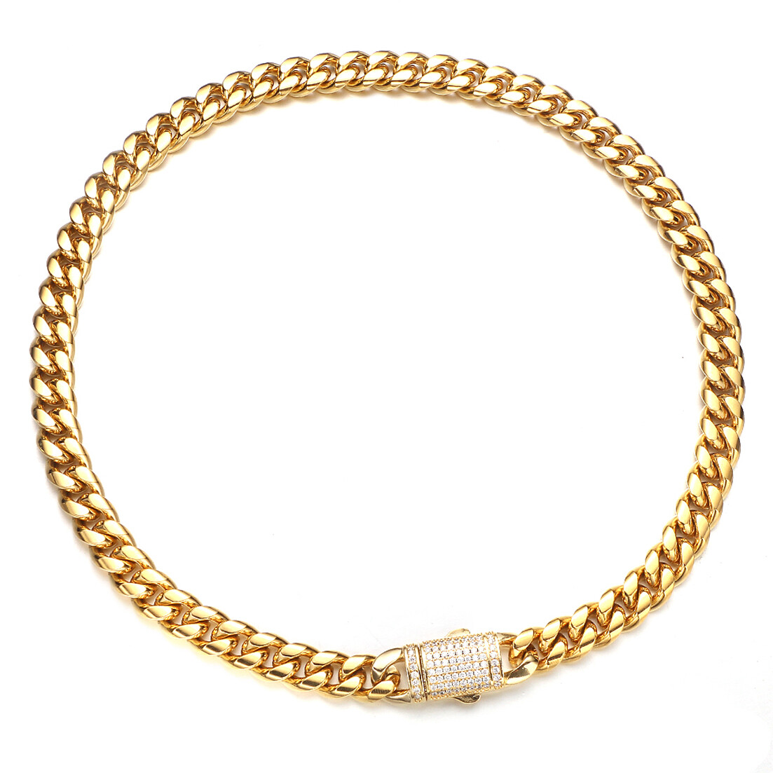 【60cm】【50cm】【10mm】【18K刻印あり】【Miami Cuban】 10mm Miami Cuban Link 18k Chain