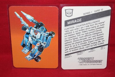 1985 Hasbro Transformers Card Mirage #12 Orange Variation  Autobots