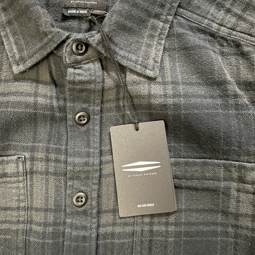 Harley Davidson Bar And Shield Black / Grey Flannel Mens Sz M - Picture 4 of 7