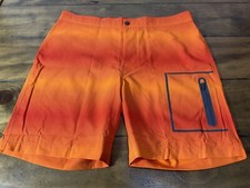 Mack Weldon Swim Trunks Mens 35-36 Orange Ombre Board Shorts Swimwear Stretch