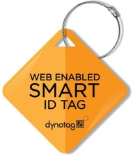 Dynotag Deluxe Steel Luggage Tag- Diamond Design, Dual Orange