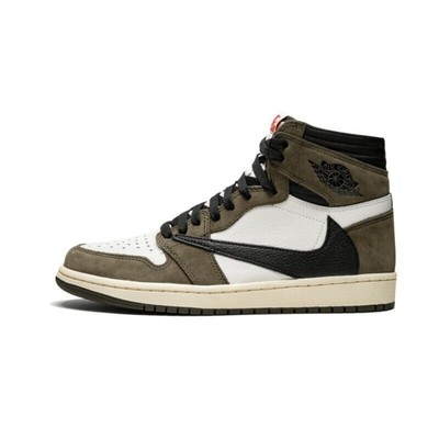 Travis Scott ×Air Jordan 1 Retro High Mocha Leather All-match Vintage CD4487-100