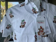 NEW Denim & Flower Ricky Singh Beach Santa Hawaiian Shirt Slim Fit Size Medium