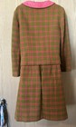 Vintage Brown W/ Pink Plaid Tweed Skirt Suit 60s — photo 5
