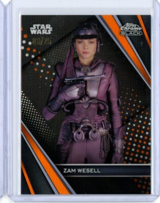 2023 Topps Star Wars Chrome Black ZAM WESELL Orange Refractor 6/25