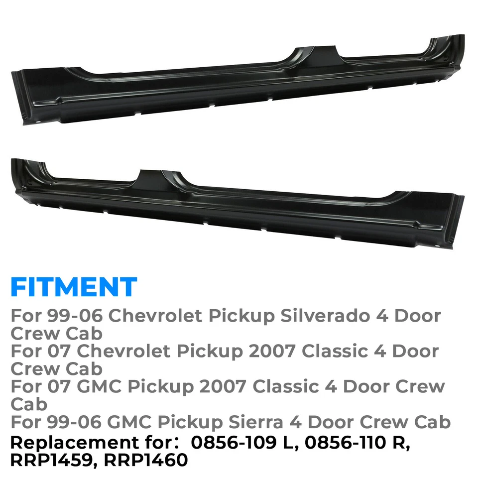 Rocker Panels FOR 99-07 Chevy Crew Cab Silverado GMC Sierra 4 Door Pickup PAIR Foto 2 de 4