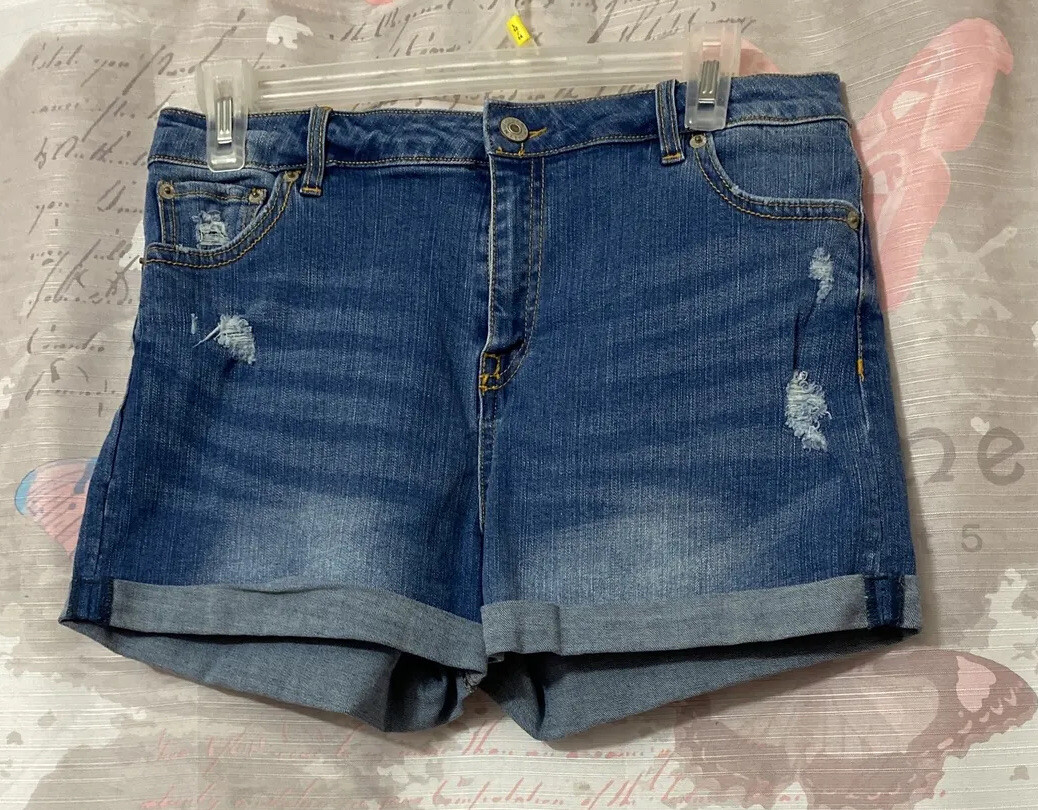 Love Tree Women Denim Shorts Roll Cuff Size L Premium Denim Wear