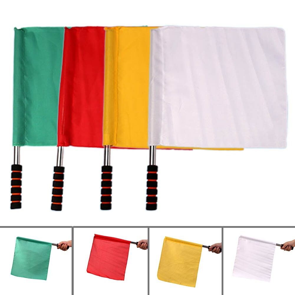 Starting-Flag Arbitro Bandiera Mano Ferrovia Signal-Flag Rosso/Verde/Gialla /