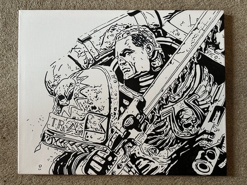 Space Marine 2: Captain Titus Original acrylic Painting - Picture 3 of 7