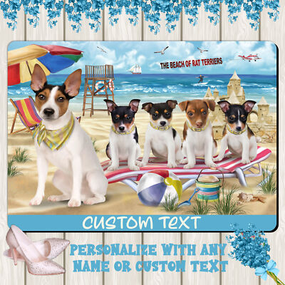 Rat Terrier Dog Floor Mat Personalized Anti-Slip Pet Door Mat Indoor Outdoor NWT