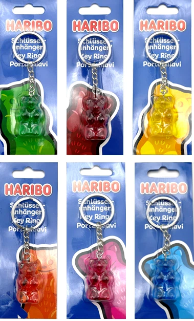 Haribo Ketten & Schlüsselanhänger mit Goldbären Schlüsselband (versch. Farben)