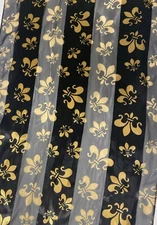 Ladies New Orleans Saints Fleur De Lis Black Gold Infinity Sheer Shaw Wrap Scarf