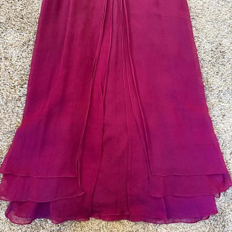 Vestido en Capas 100% Seda Colección Tadashi Noche Boda Talla 2 Foto 3 de 4