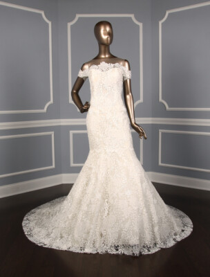 Ines Di Santo Natalie Fitted Illusion Trumpet Silk Wedding Dress Gown Sexy  10 | eBay
