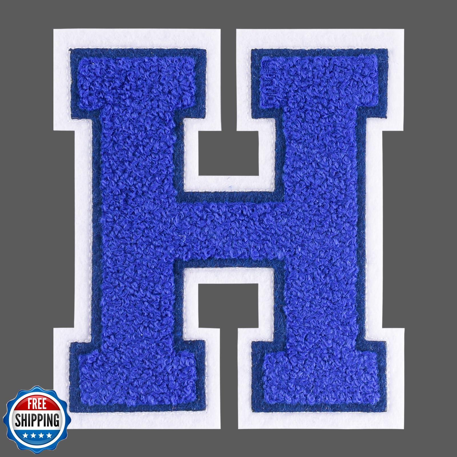 FANCIBAND 4.5 Inch Blue Iron On Letterman Jacket Patches for Clothing