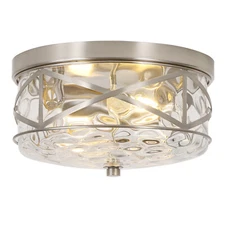 2-Lights Modern Semi-Flush Mount Ceiling Light Round Lighting Fixtures,12inch 