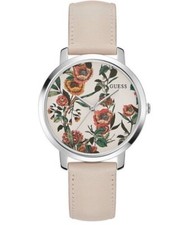 Guess Floral Design Dial Beige Leather Quartz Women's Watch U1188L1