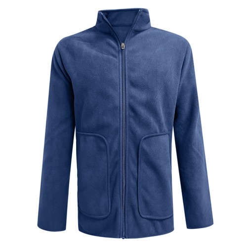 Herren Herbst/Winter Freizeit einfarbig Polar Vlies Tasche Mantel Sweatshirt Jacke - Bild 13 von 18