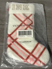 Victoria's Secret PINK Sherpa Stocking White Candycane Candy Cane 2022 NEW