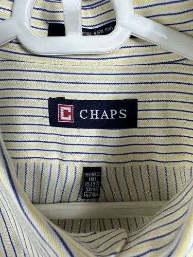 Camicia Chaps Ralph Lauren uomo taglia M a righe gialle manica lunga - Foto 3 di 9