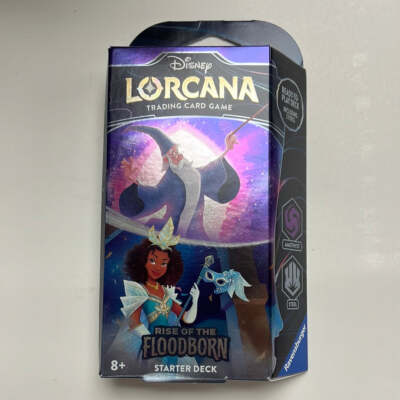 Disney Lorcana Rise of Floodborn Starter Deck Amethyst and Steel | eBay