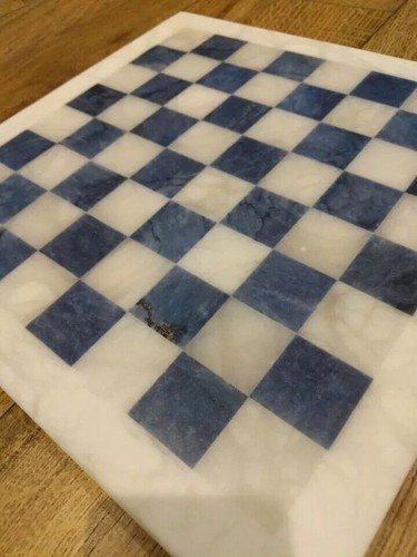 Marble Alabaster Blue & White Chess Board Set with Elegance Chess Pieces - Picture 9 of 11