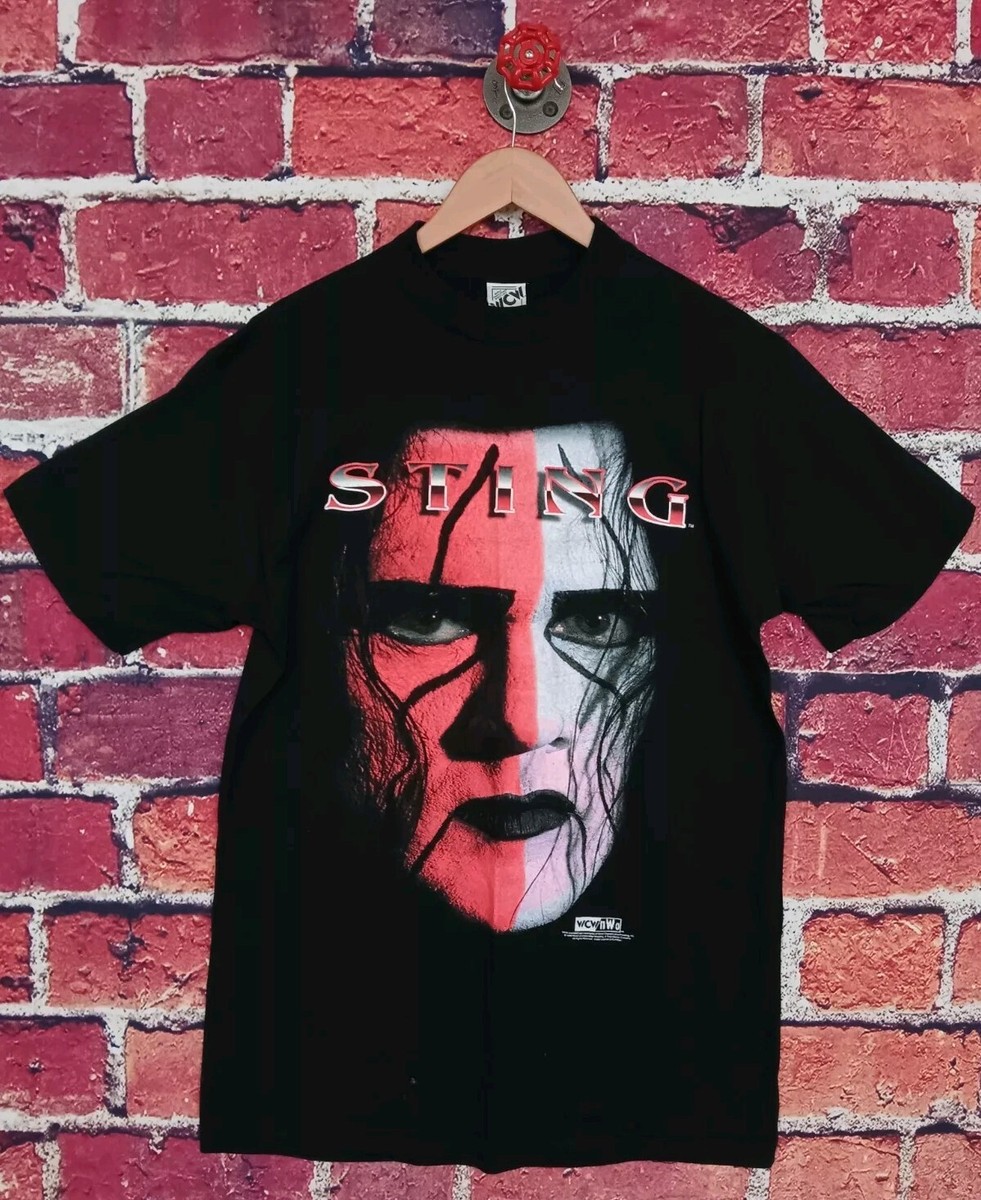 Vintage WCW NWO Sting MENS large Rare Neck Tag T-shirt WWE Vintage WCW NWO Sting MENS large Rare Neck Tag T-shirt WWE