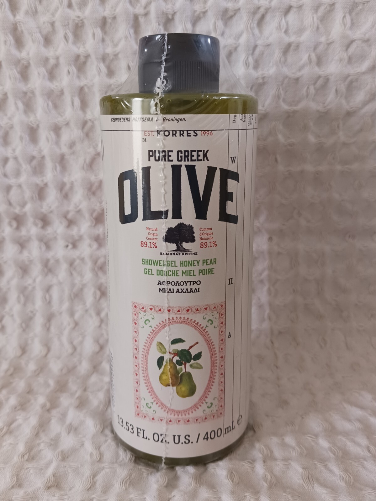 KORRES Pure Greek OLIVE Shower Gel HONEY PEAR 13.53oz Moisturizing NEW