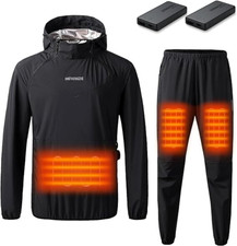 Electric Heated Sauna Suit Up To 106.7 Degrees Set XL Weight Loss Workout Women