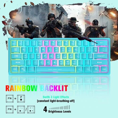 Gaming Keyboard And Mouse LED Light Backlit Mechanical Feel For Computer Desktop - Picture 7 of 19