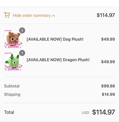 Big Games Pet Simulator X Plush Dog and Dragon Bundle with Codes!