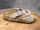 Birkenstock Womens Lugano Soft Footbed Taupe Suede Slide Sandals Size 41 US 10 N