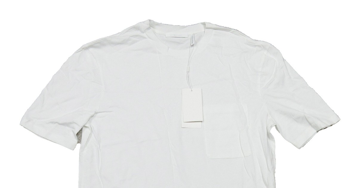 Helmut Lang Men's White Oversized Fit Short Sleeve Pocket T-Shirt