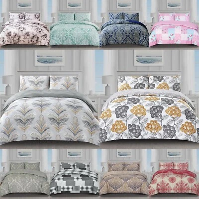 SHAREEFANDSONS Duvet Quilt Cover 100%Rich Cotton Bedding Set Single Double King Super King Size