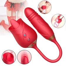 Licking-Vibrator-for-Rose-Thrusting-Clit-Nipples-Massager-Use-Lubricants-Women