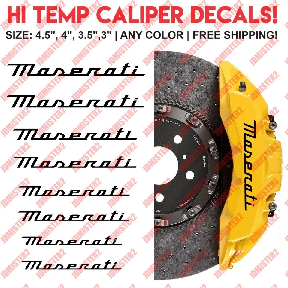 Maserati Hi Temp Brake Caliper Decal Window Laptop Car Vinyl Sticker