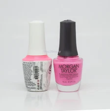 Gelish DUO Soak Off Gel Polish + Morgan Taylor Lacquer -#916 Make You Blink Pink