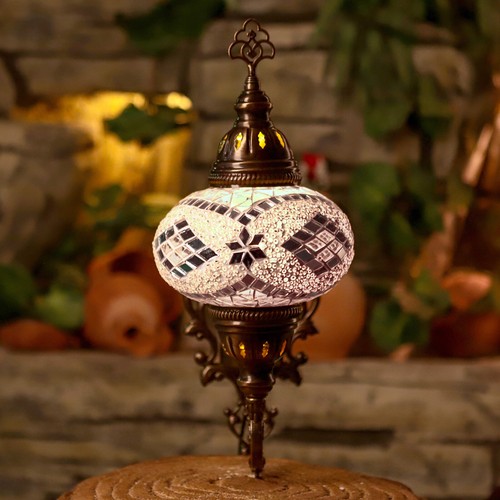 Turkish Moroccan Mosaic Multicolour Tiffany Wall Sconce Lamp Light Large Globe - Picture 60 of 60