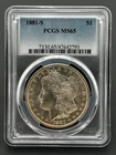 1881-S Morgan 90% Silver Dollar $1 PCGS MS-65, Beautiful Investment Grade Coin