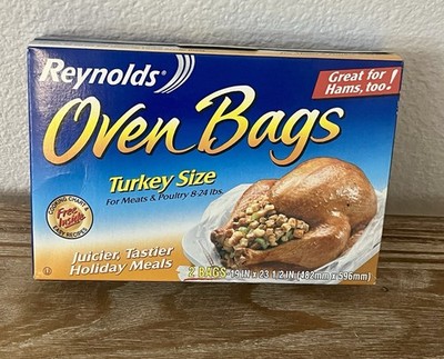 2 Pack Reynolds Turkey Ham Size Oven Bags Holds Up to 24 lbs NOS 2010 Sealed
