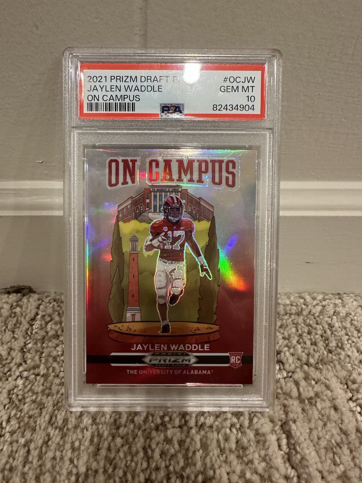 Jaylen Waddle Panini Prizm Draft Picks on Campus #OCJW Base