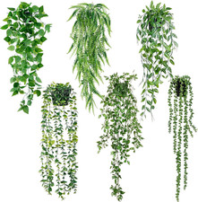 Fake Hanging Plants 6 Pack Artificial Hanging Eucalyptus Plants Potted Greenery