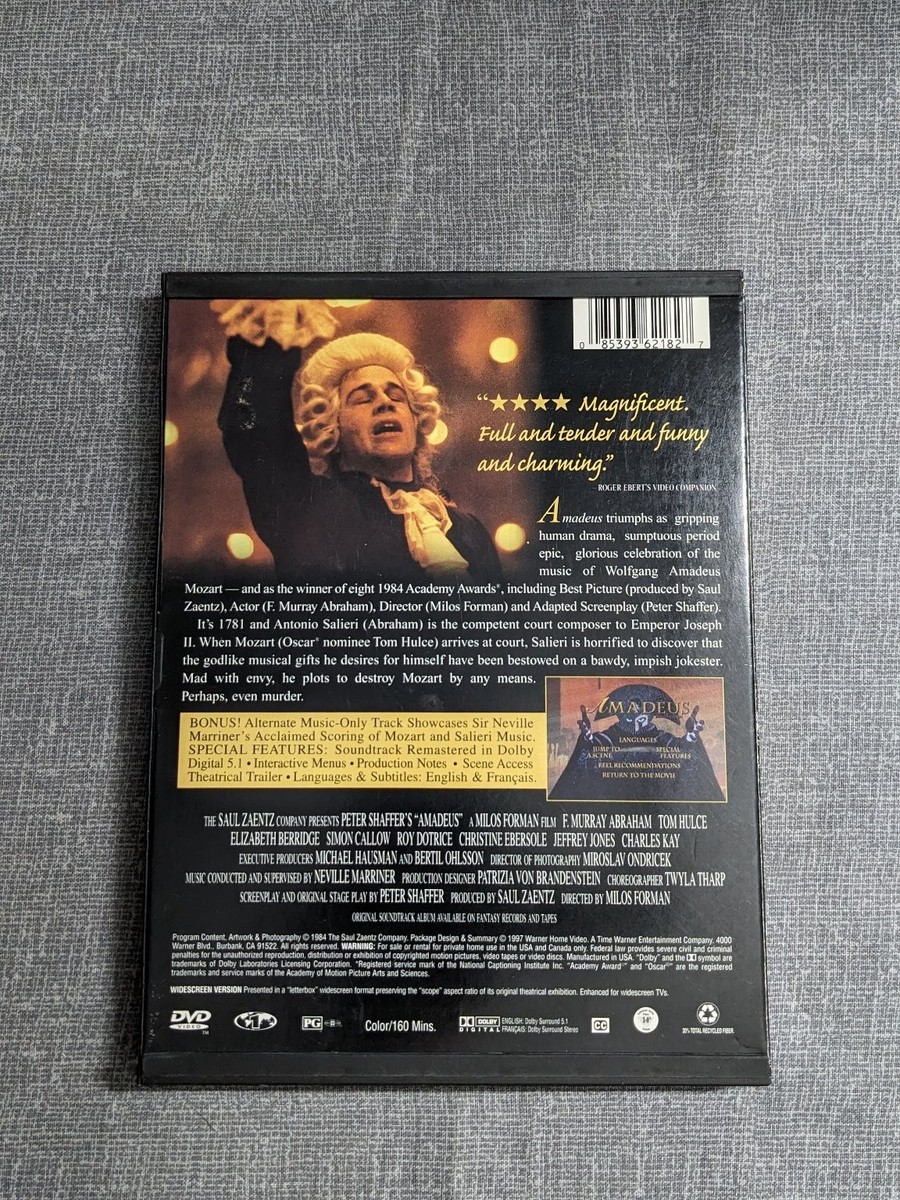 Amadeus DVD 1984 F. Murray Abraham Tom Hulce Milos Forman Best