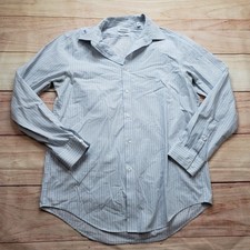 Calvin Klein Dress Shirt Mens 15.5 32/33 Blue Steel Slim Fit Stretch Non-Iron