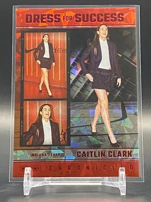 2025 Panini Chronicled Caitlin Clark Red Cracked Ice #64 Dress for Success Fever