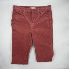 LOFT Women's Corduroy High Waist Skinny 8P Pink Cotton Blend Stretch Skinny Leg