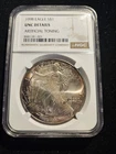 1998 $1 American Silver Eagle NGC UNC Details Toning