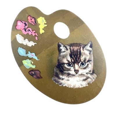 Kitty Cat Artist Pallette - Antique Victorian Die-Cut Trade Card