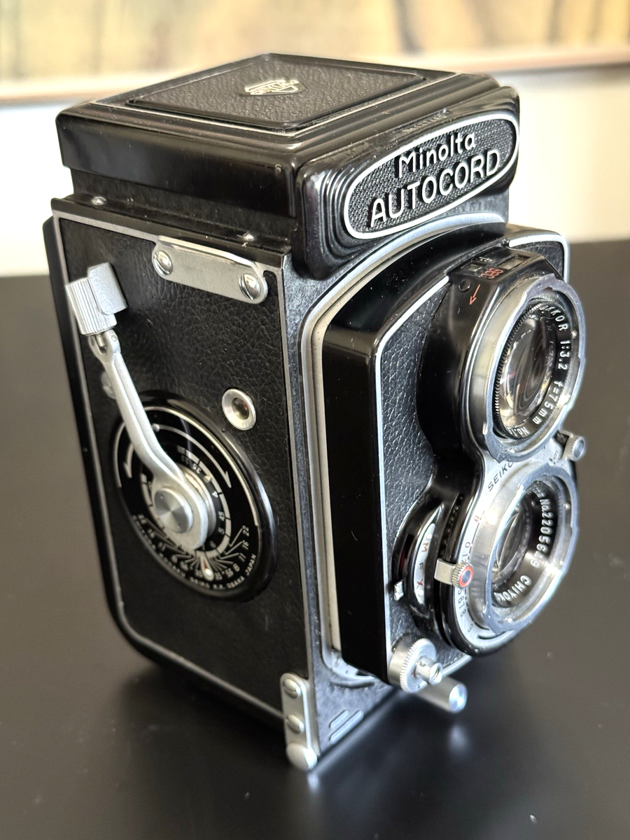 MINOLTA AUTOCORD TLR Film Camera + Rokkor 75mm f3.5 + Case + Box