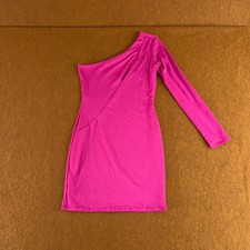 Fashion Nova Womens Medium Pink Asymmetric One Shoulder Romina Mini Dress New